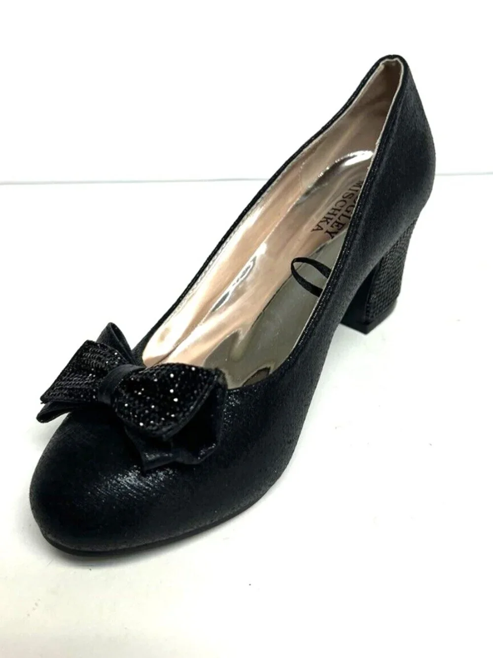 Badgley Mischka Girls Janelle Pump Heel Black Size 3 M Big Kid